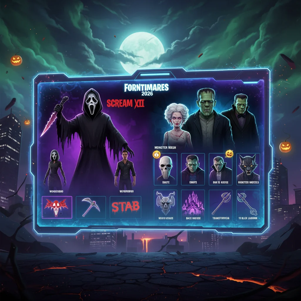 Fortnitemares 2026 Leaked Shop: Scream VII and Universal Monsters