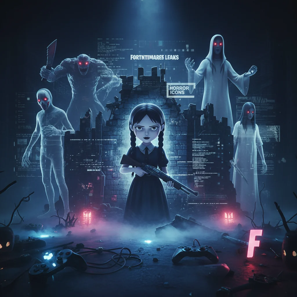 Fortnitemares Leaks Tease Wednesday Addams and Horror Icons